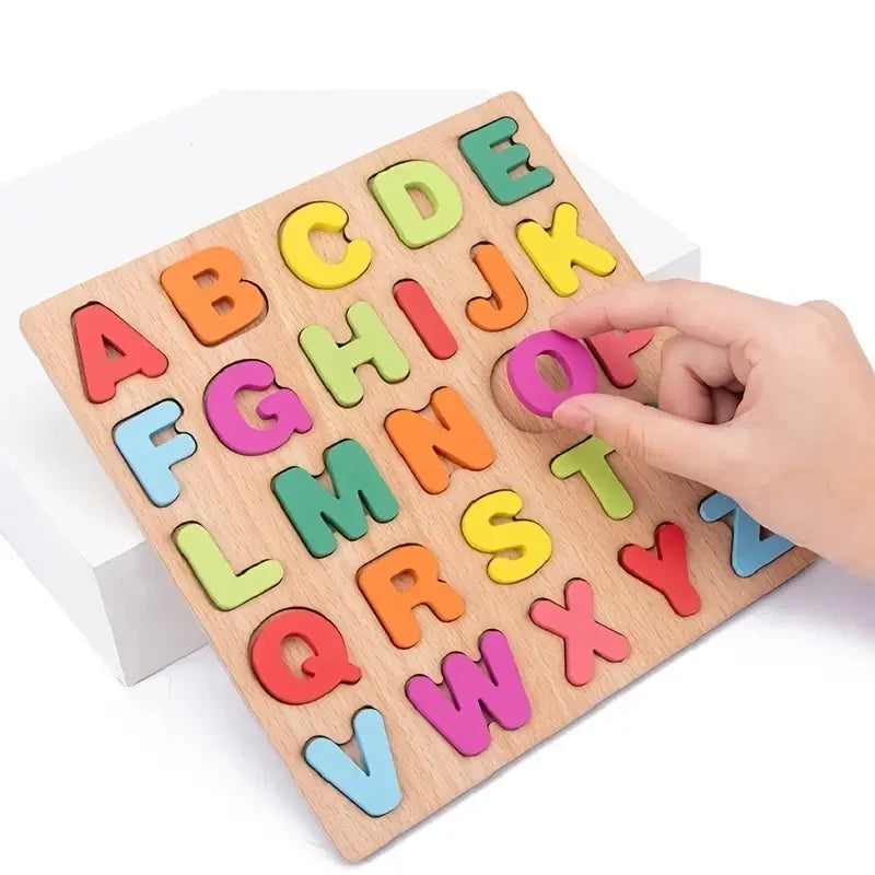 Colorful Alphabet Number Wooden Puzzles