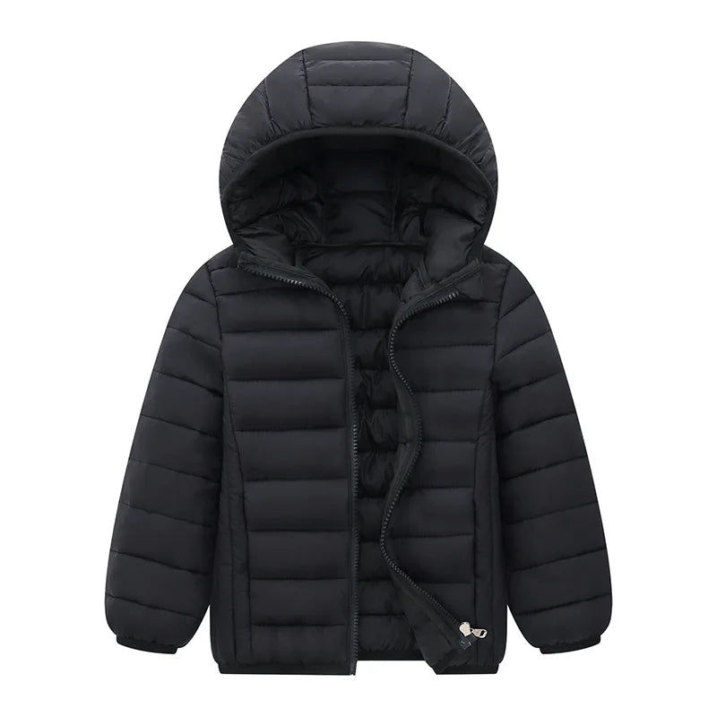 Kid's Lightweight Down Warm Hooded Jacket