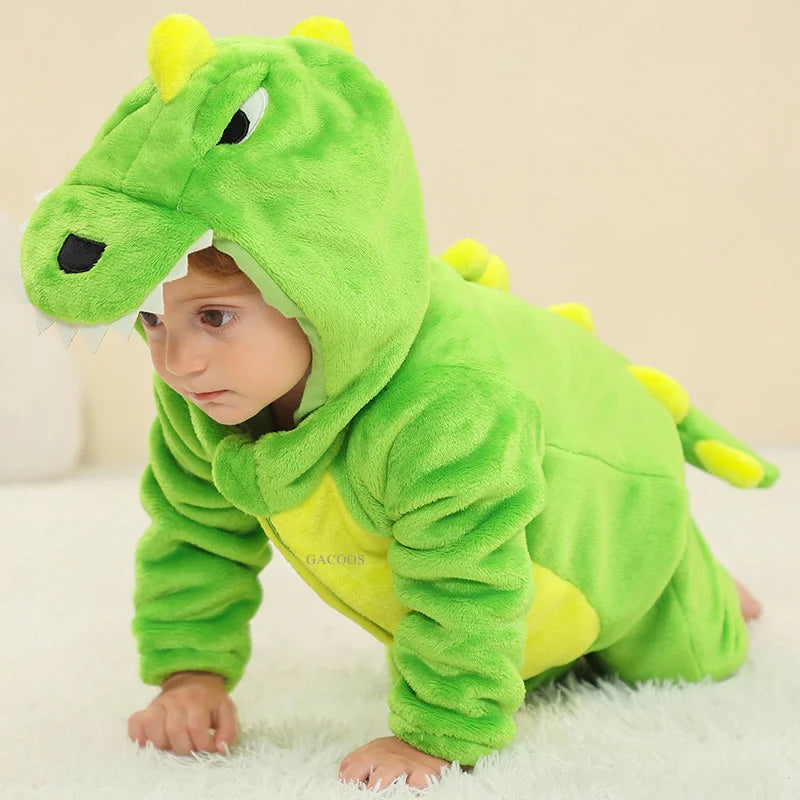 0 1 2 3 4 Years Kigurumi Pajamas for Toddler Baby Clothes Children Outfits Infant Dinosaur Unicorn Cat Monkey Cosplay Costumes