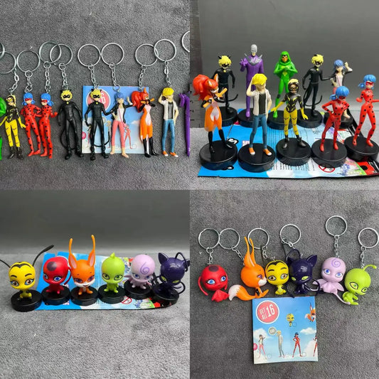Miraculous: Tales of Ladybug and Cat Noir  Movie Cartoon Anime Characters Red Girl Black Cat Multiple Pets Elf Dolls Children's Gift Toys