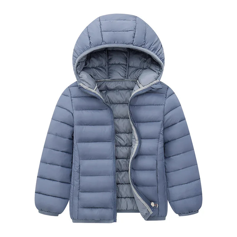 Kid's Lightweight Down Warm Hooded Jacket