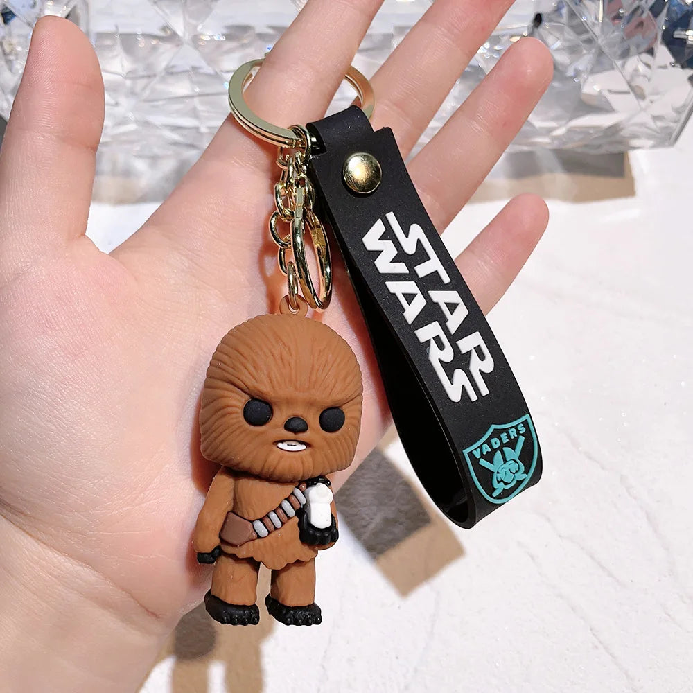 Disney Movie Star Wars Keychain Darth Vader Yoda Chewbacca Doll Handbag Pendant Keyrings Key Holder Decor for Boys Birthday Gift