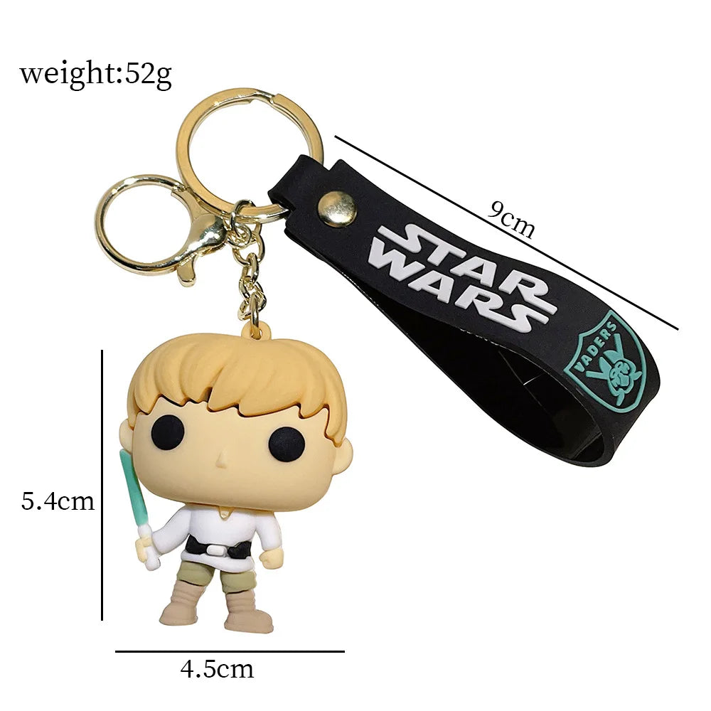 Disney Movie Star Wars Keychain Darth Vader Yoda Chewbacca Doll Handbag Pendant Keyrings Key Holder Decor for Boys Birthday Gift