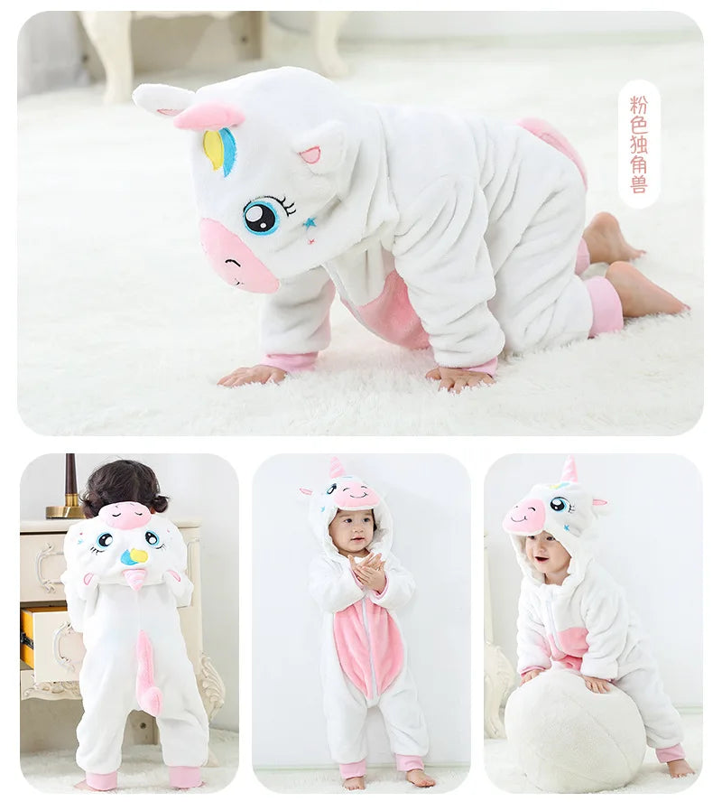 0 1 2 3 4 Years Kigurumi Pajamas for Toddler Baby Clothes Children Outfits Infant Dinosaur Unicorn Cat Monkey Cosplay Costumes