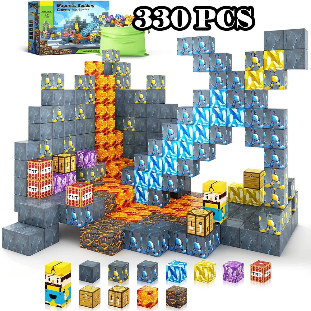 Magnetic Building Block Cube Mine World Set