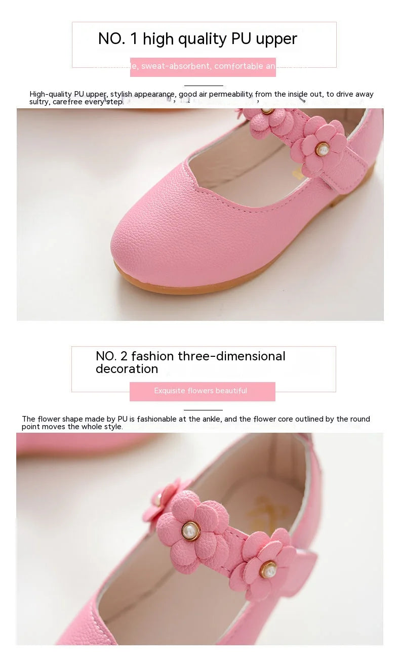 Girl's Breathable Leather Dancing Shoes