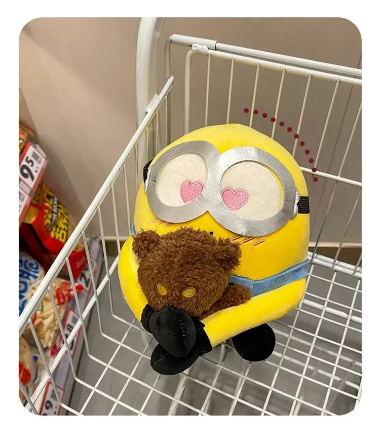 Movie Minions Plush Bob+Tim Series Bob Holding Tim Bear Doll High Quality Cute Animal Toys Christmas Gifts