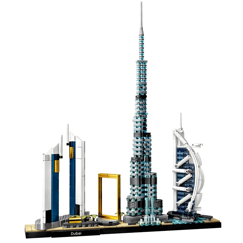 New York London Pairs Dubai Lanmark City Skyline Building Blocks