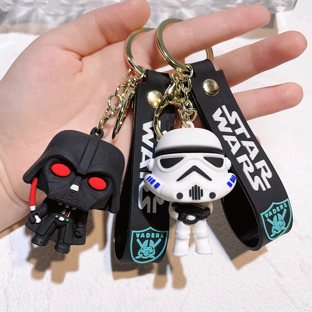Disney Movie Star Wars Keychain Darth Vader Yoda Chewbacca Doll Handbag Pendant Keyrings Key Holder Decor for Boys Birthday Gift