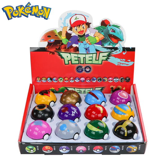 Pokemon Poke Ball 12Pcs/Set  Figure Toys Anime Pikachu Pocket Monster Pet Elf PVC Figurine Action Collection Model Dolls Gifts