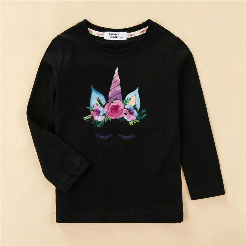 Girls Long Sleeve Casual Wear Cotton Tees