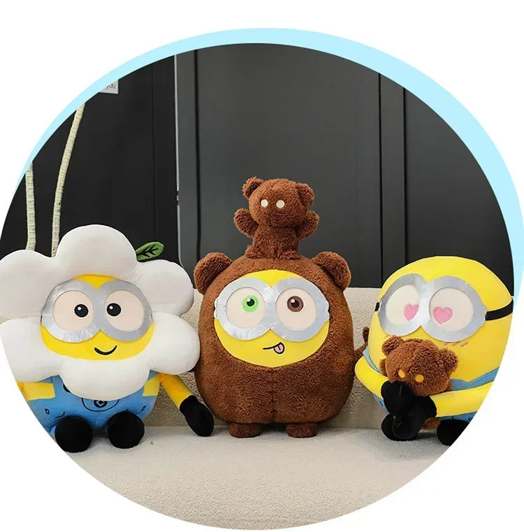 Movie Minions Plush Bob+Tim Series Bob Holding Tim Bear Doll High Quality Cute Animal Toys Christmas Gifts