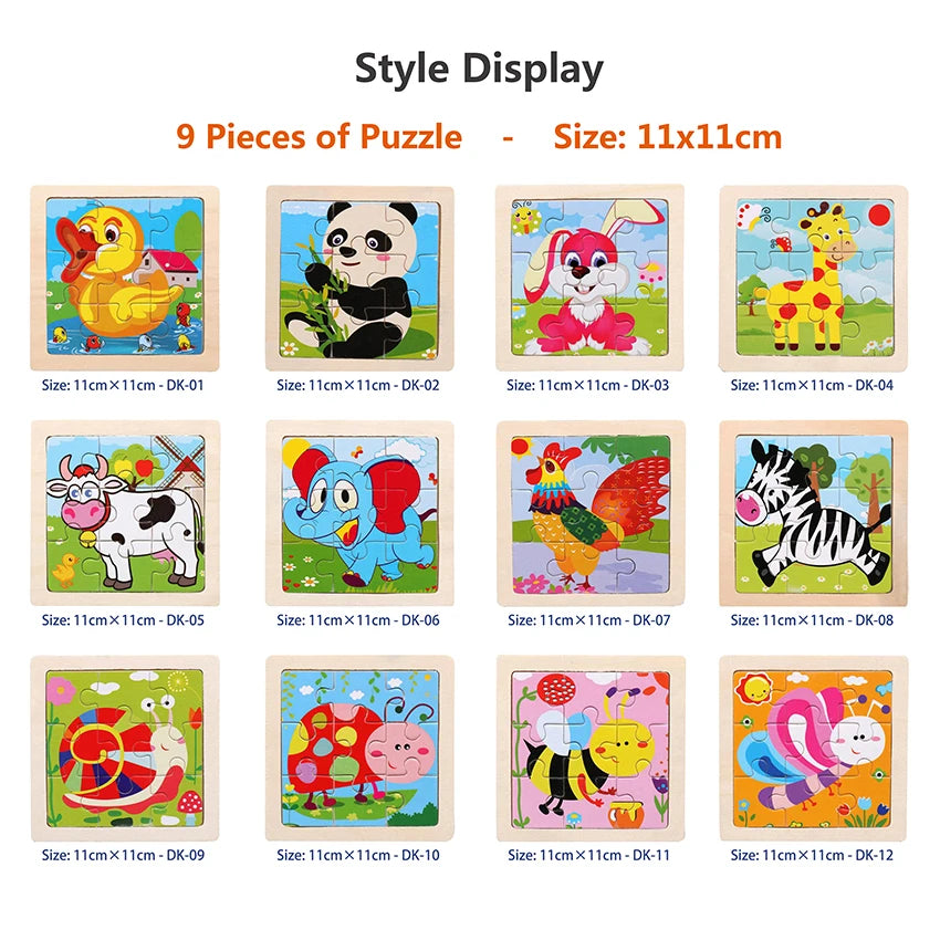 Montessori Educational Wooden Jigsaw Puzzles