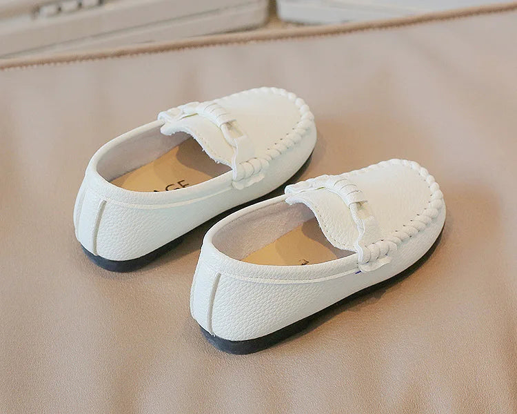 Kid's Leather Flats Slip-on Loafers