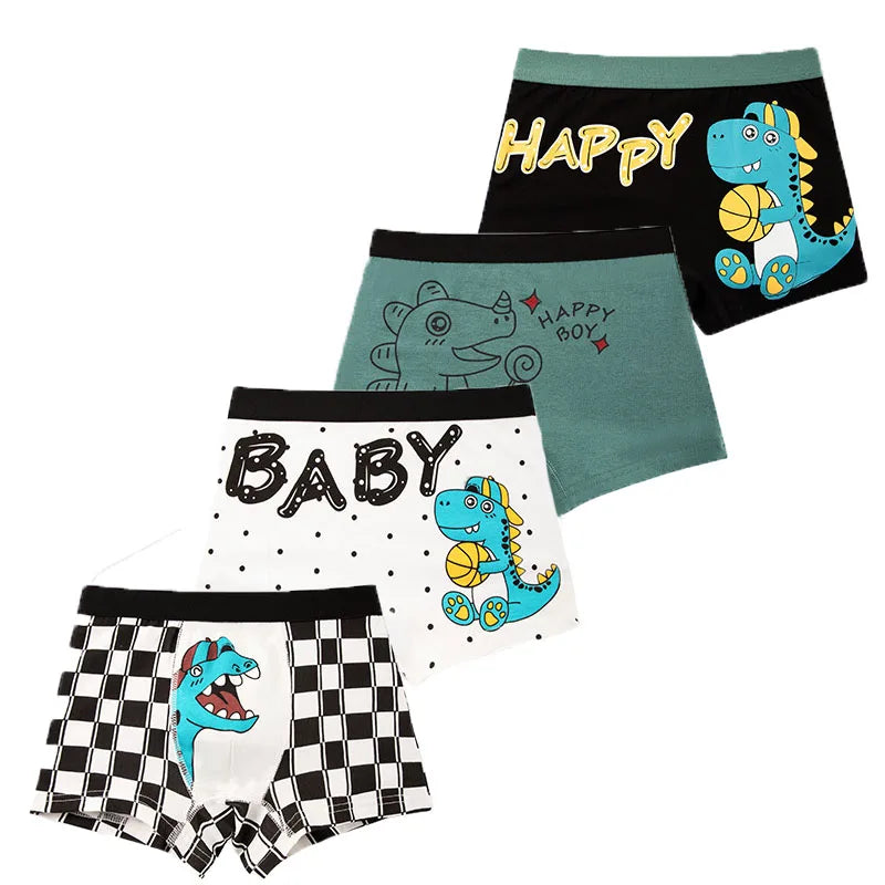 4 Pcs/Set Boy's Cotton Boxer