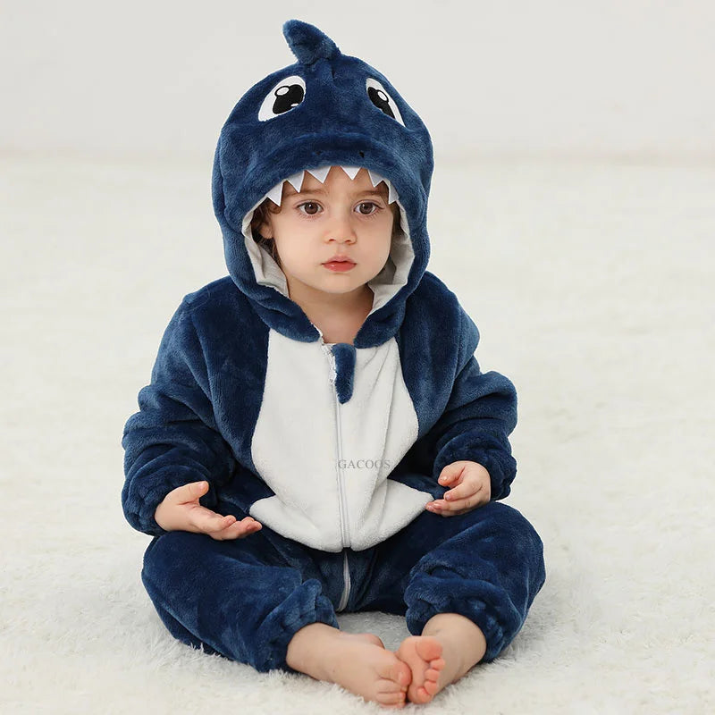 0 1 2 3 4 Years Kigurumi Pajamas for Toddler Baby Clothes Children Outfits Infant Dinosaur Unicorn Cat Monkey Cosplay Costumes