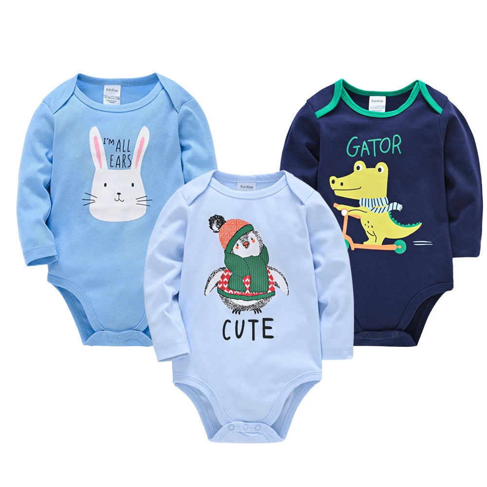 Newborn 3 PCS Long Sleeve Jumpsuit