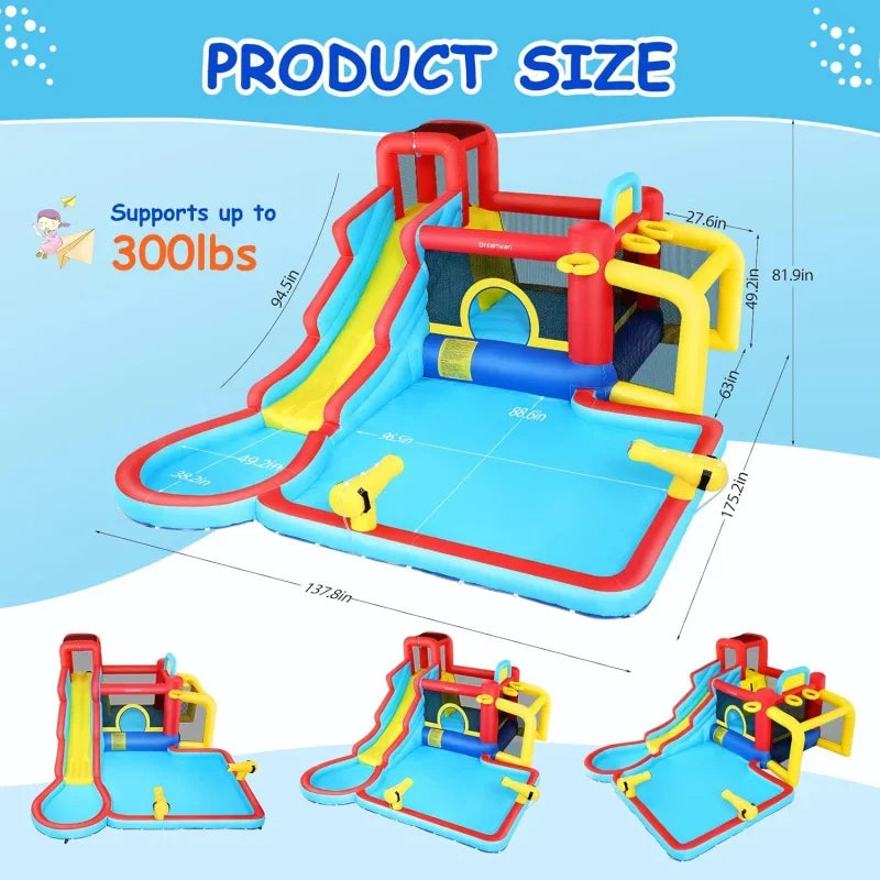 House Backyard Waterpark Inflatable Slide For Kids