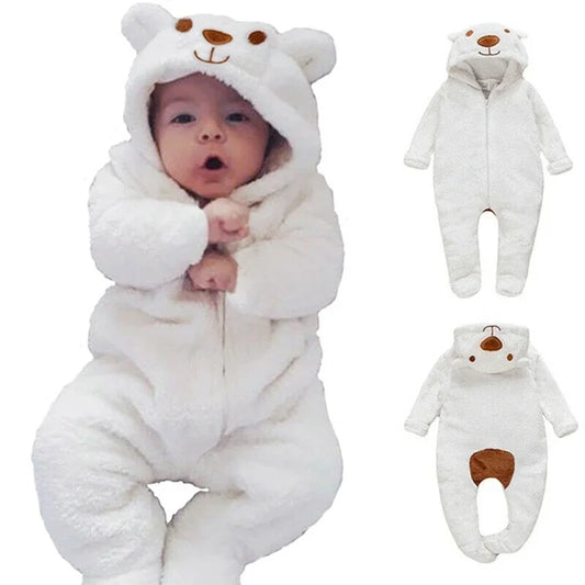 Newborn Bear Hooded Jumpsuit