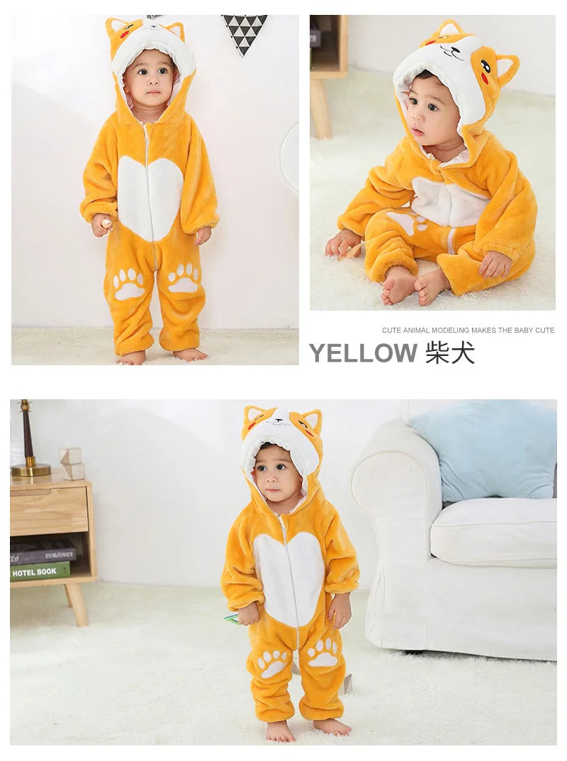 0 1 2 3 4 Years Kigurumi Pajamas for Toddler Baby Clothes Children Outfits Infant Dinosaur Unicorn Cat Monkey Cosplay Costumes