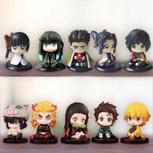 Demon Slayer Sitting Ghost Doll 5 Style/Set Q Version  Tanjiro Nidouzi Inosuke Zenizu Figure Action Figure Movie Model Toys Doll