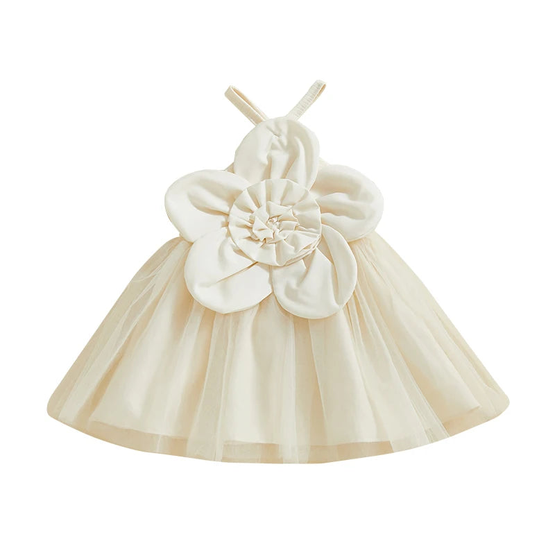 Adorable Toddler's Floral Lace Ruffle Sleeveless Party Dress