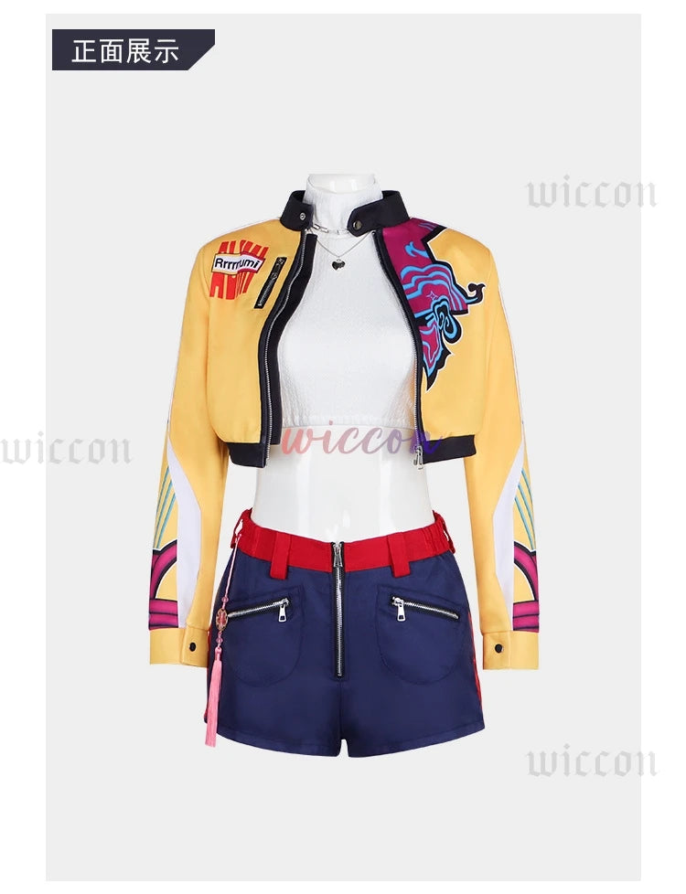 KPOP Huntrix Rumi Mira Zoey Cosplay Costume New Uniform Top Skirt Demon Hunters Superstar Girl Women Set Halloween Carnival