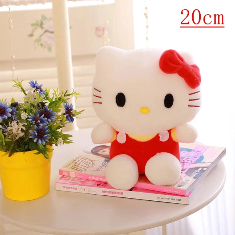 MINISO Hello Kitty Plush Toys Sanrio Cute 20cm Movie KT Cat Dolls Soft Kawali Stuffed Hello Kitty Christmas Birthday Gifts