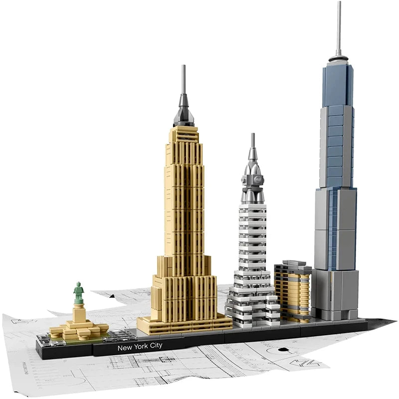 New York London Pairs Dubai Lanmark City Skyline Building Blocks