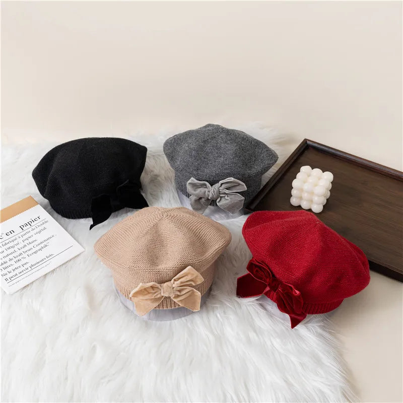 Warm Bowknot Knitted Hats