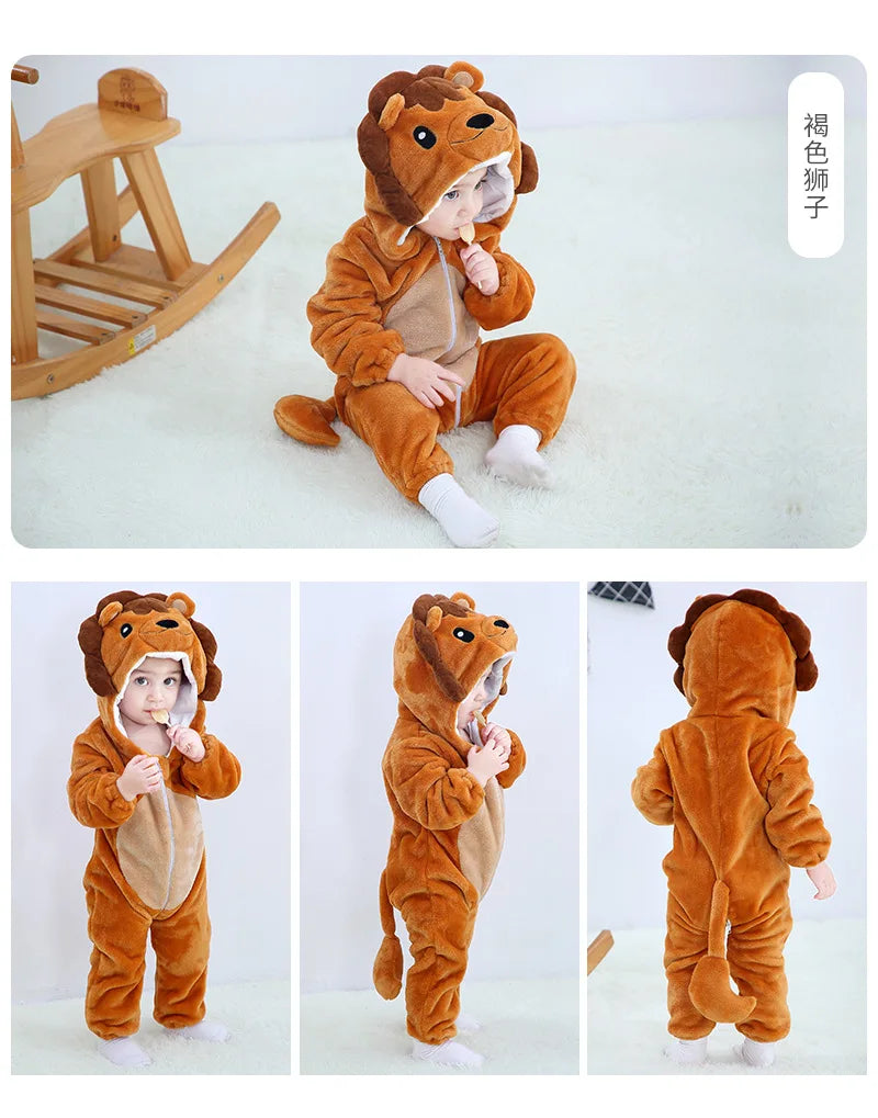 0 1 2 3 4 Years Kigurumi Pajamas for Toddler Baby Clothes Children Outfits Infant Dinosaur Unicorn Cat Monkey Cosplay Costumes