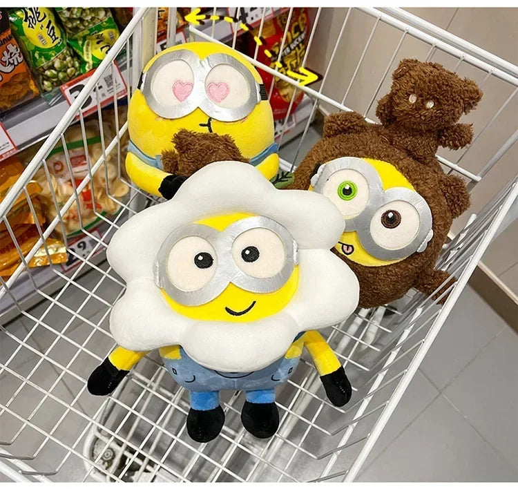 Movie Minions Plush Bob+Tim Series Bob Holding Tim Bear Doll High Quality Cute Animal Toys Christmas Gifts