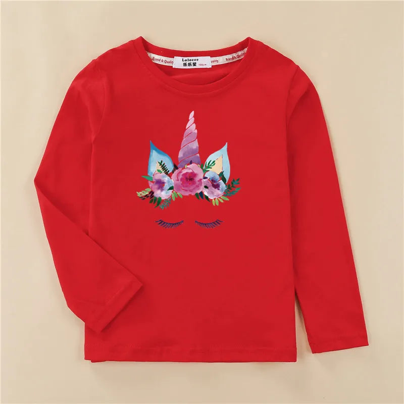 Girls Long Sleeve Casual Wear Cotton Tees