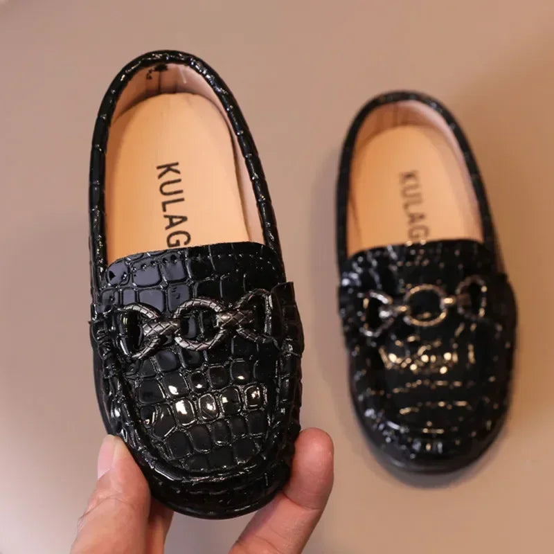 Kids Casual Leather Flats Slip-on Loafers