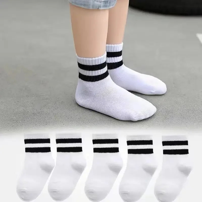 5 Pairs  Pure Colour Soft Breathable Cotton Socks