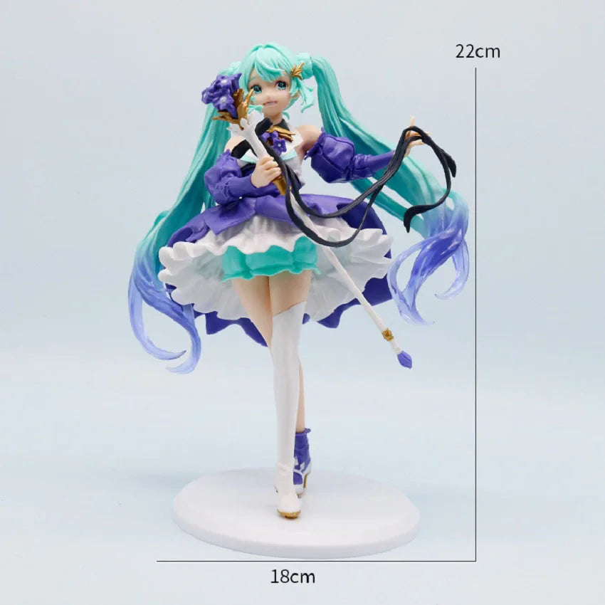 Anime Hatsune Miku X Cinnamoroll Figure panda swan series Cute Statue 18-22cm PVC Model Doll Toy boy Birthday Christmas Gift