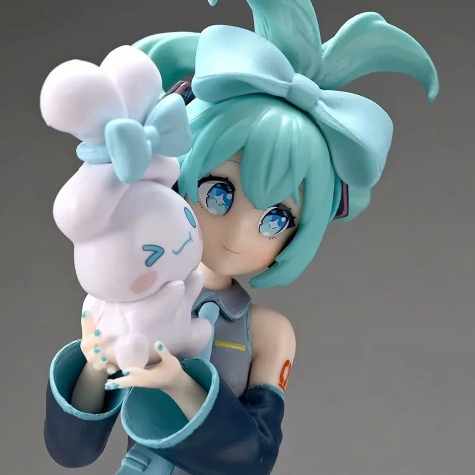 Anime Hatsune Miku X Cinnamoroll Figure panda swan series Cute Statue 18-22cm PVC Model Doll Toy boy Birthday Christmas Gift