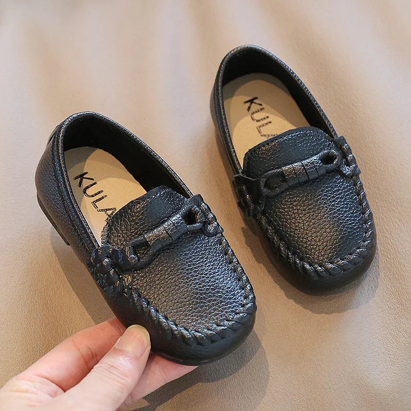 Kid's Leather Flats Slip-on Loafers