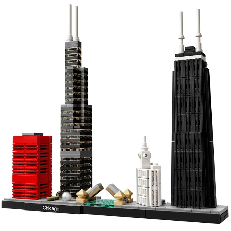 New York London Pairs Dubai Lanmark City Skyline Building Blocks