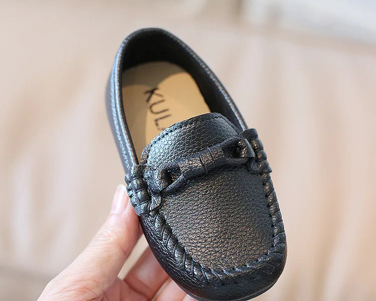 Kid's Leather Flats Slip-on Loafers