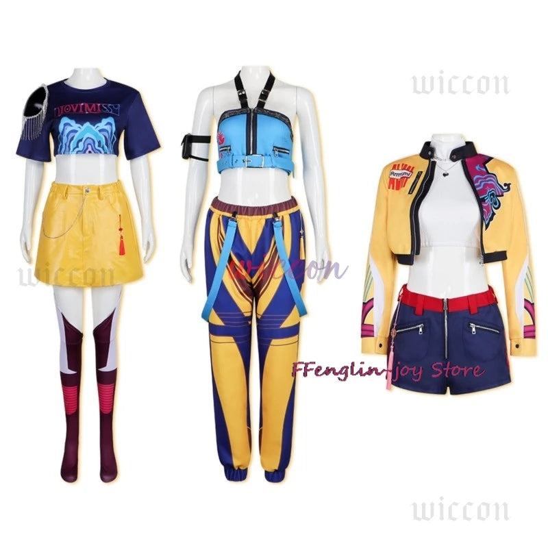 KPOP Huntrix Rumi Mira Zoey Cosplay Costume New Uniform Top Skirt Demon Hunters Superstar Girl Women Set Halloween Carnival