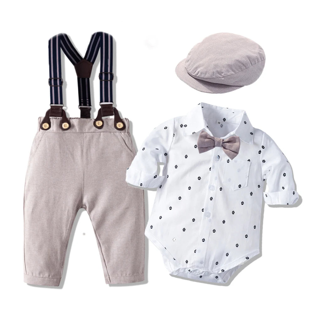 Baby Suits Romper + Vest + Hat