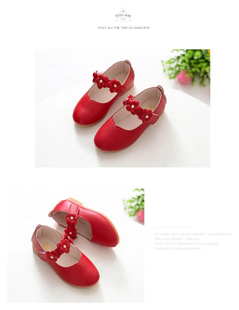 Girl's Breathable Leather Dancing Shoes