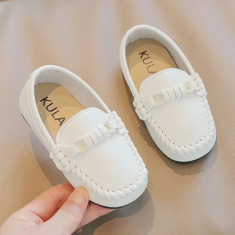 Kid's Leather Flats Slip-on Loafers