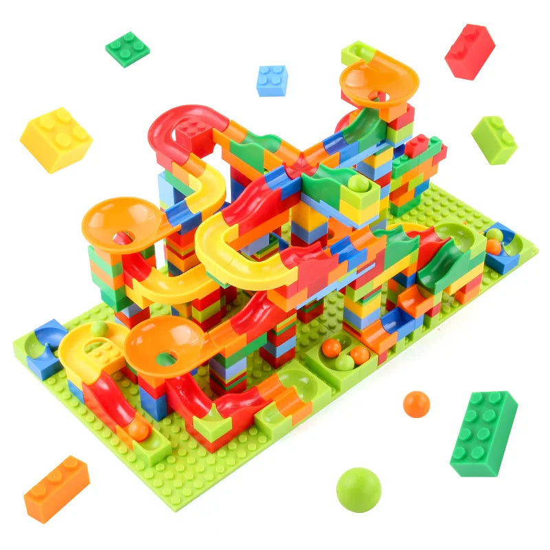 Marble Race Maze Ball Funnel Slide Building Blocks