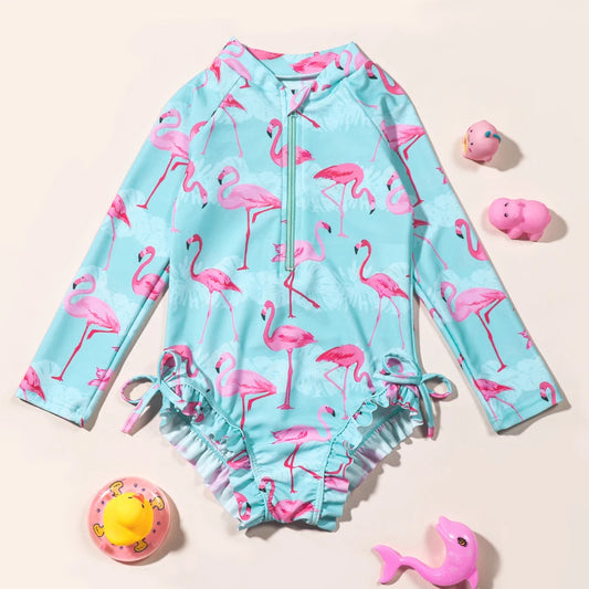 Long Sleeve Flamingo Swimwear