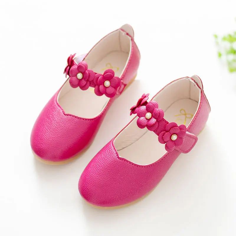 Girl's Breathable Leather Dancing Shoes