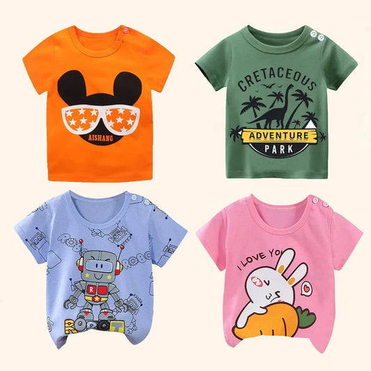 Children's Summer Short Sleeve Cartoon Tops