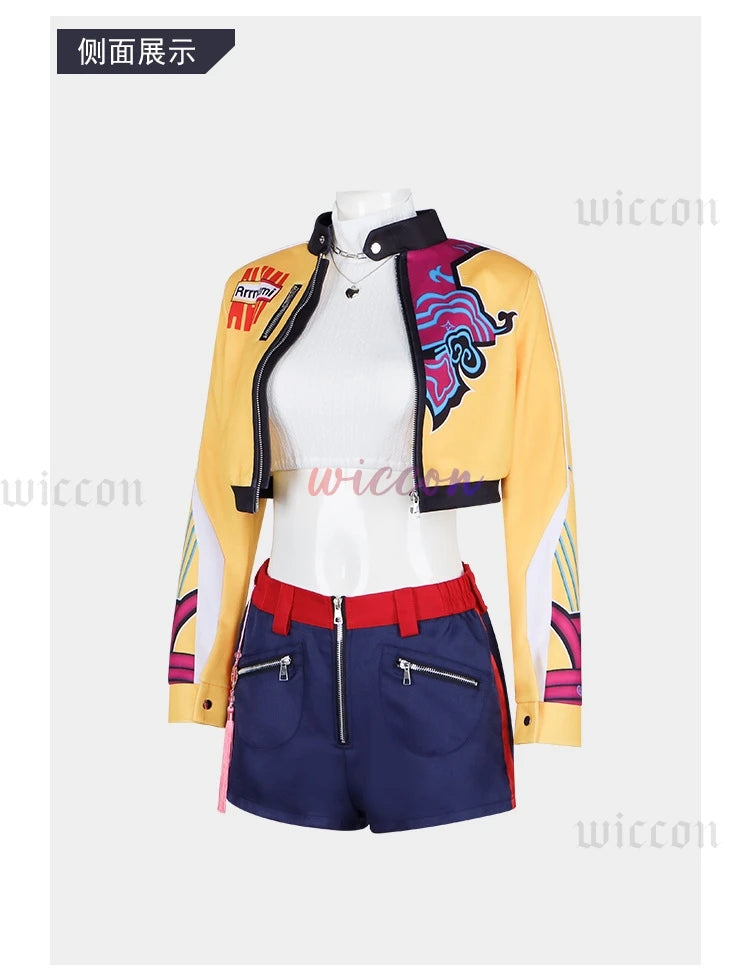 KPOP Huntrix Rumi Mira Zoey Cosplay Costume New Uniform Top Skirt Demon Hunters Superstar Girl Women Set Halloween Carnival