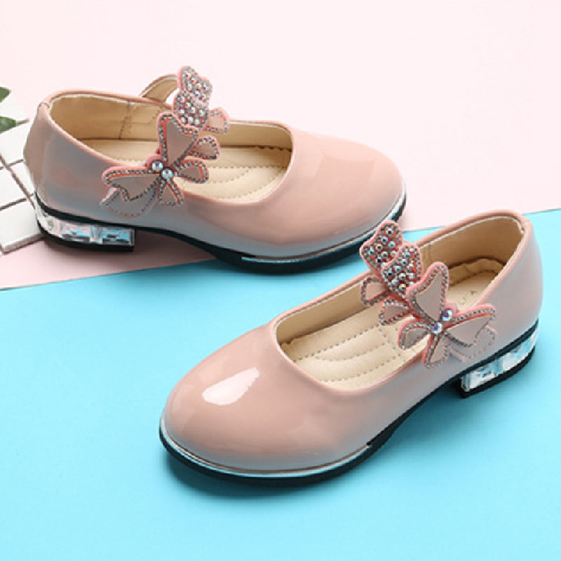 Butterfly-knot Girl's Leather Shoes